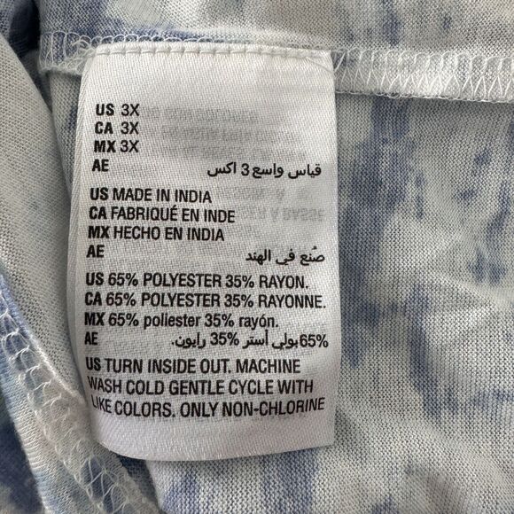 Style & Co 3X-Large Top Graphic Dolman Sleeve V-Neck Tie-Dye "Shine & Sparkle" - Picture 8 of 9